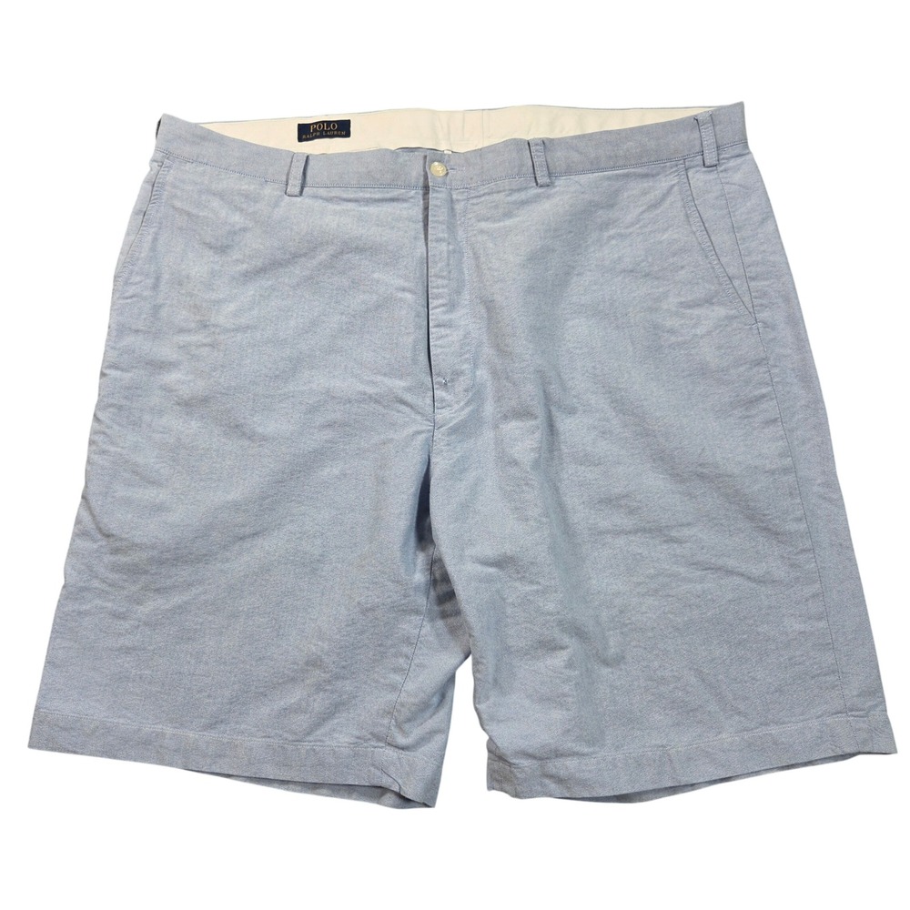 Polo Ralph Lauren Shorts Mens 44 Blue Chino Oxford Cotton Flat Front